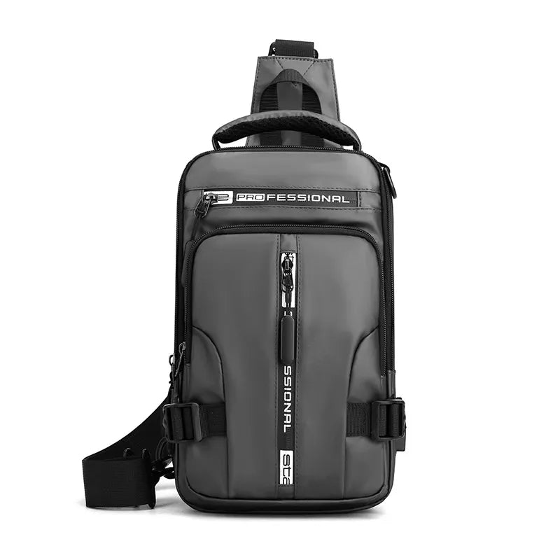 Bolsa Masculina Impermeável com Carregamento USB e Design Multifuncional - Chama Oficial
