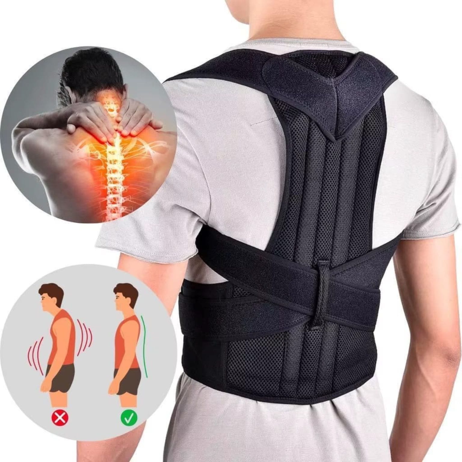 Colete Postural Ajustável para o Dia a Dia - Chama Oficial