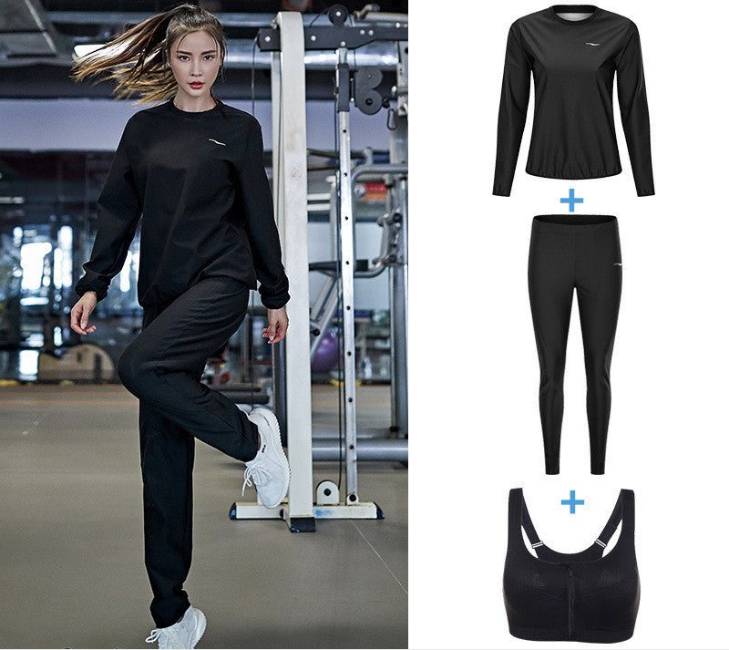Conjunto Feminino de Moletom com Camiseta de Manga Longa e Calça Jogger - Chama Oficial