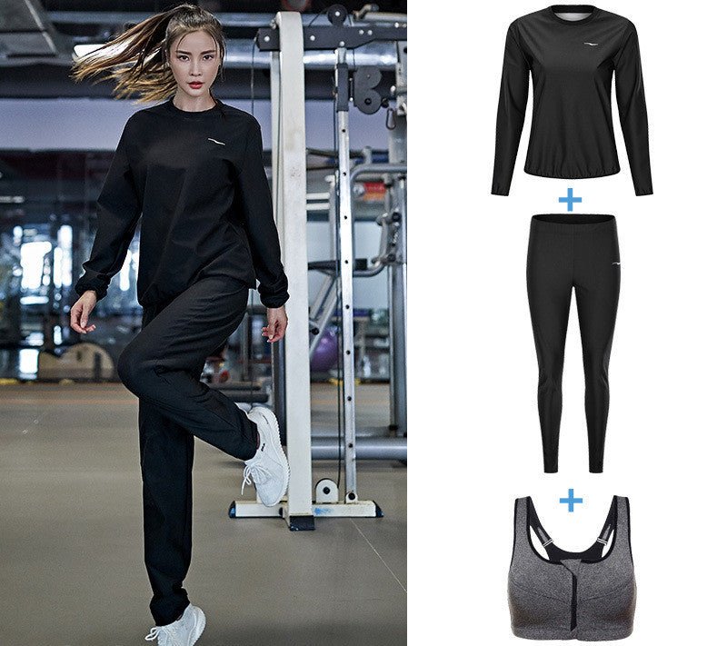 Conjunto Feminino de Moletom com Camiseta de Manga Longa e Calça Jogger - Chama Oficial