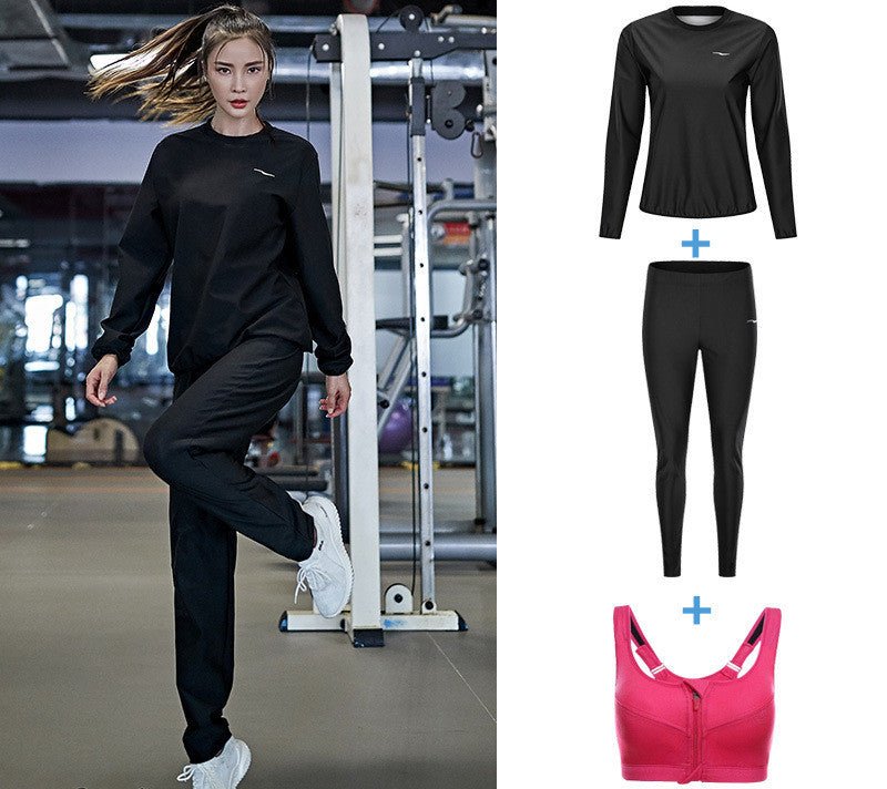 Conjunto Feminino de Moletom com Camiseta de Manga Longa e Calça Jogger - Chama Oficial