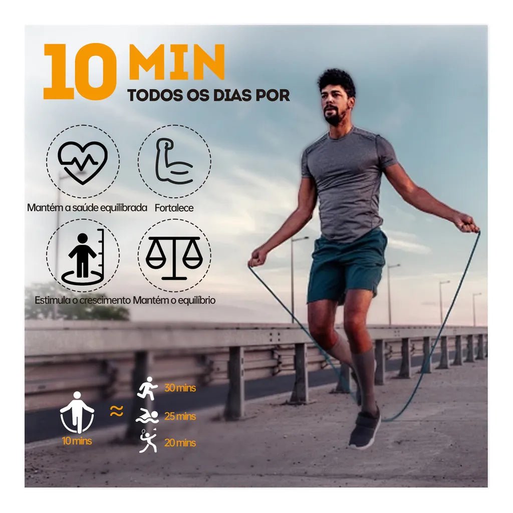 Corda de Pular Profissional com Pegada Antiderrapante e Cabo Ajustável - Chama Oficial