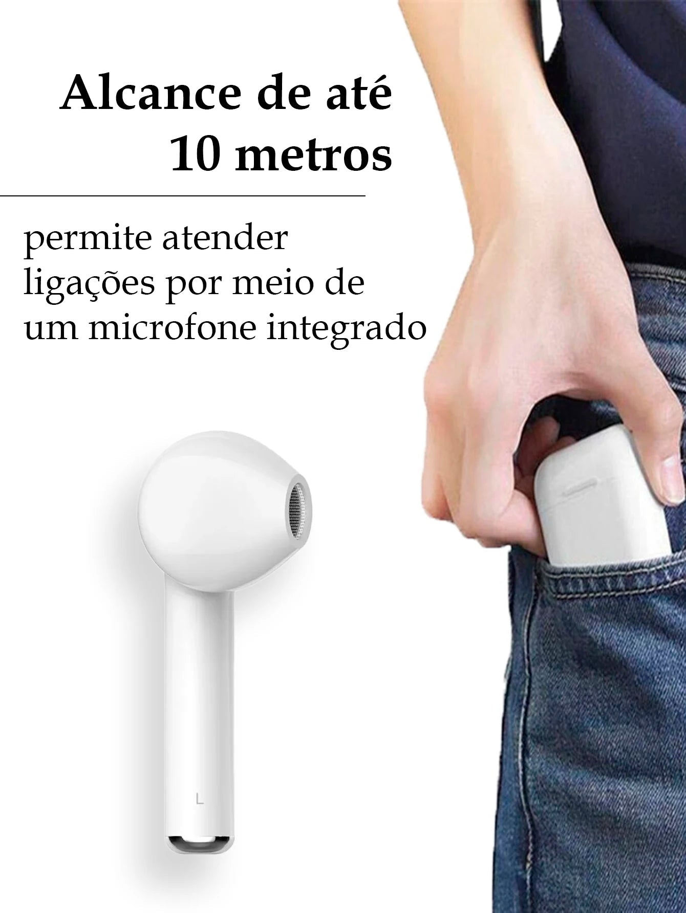 Fone de Ouvido Bluetooth com Som Estéreo e Design Compacto - Chama Oficial
