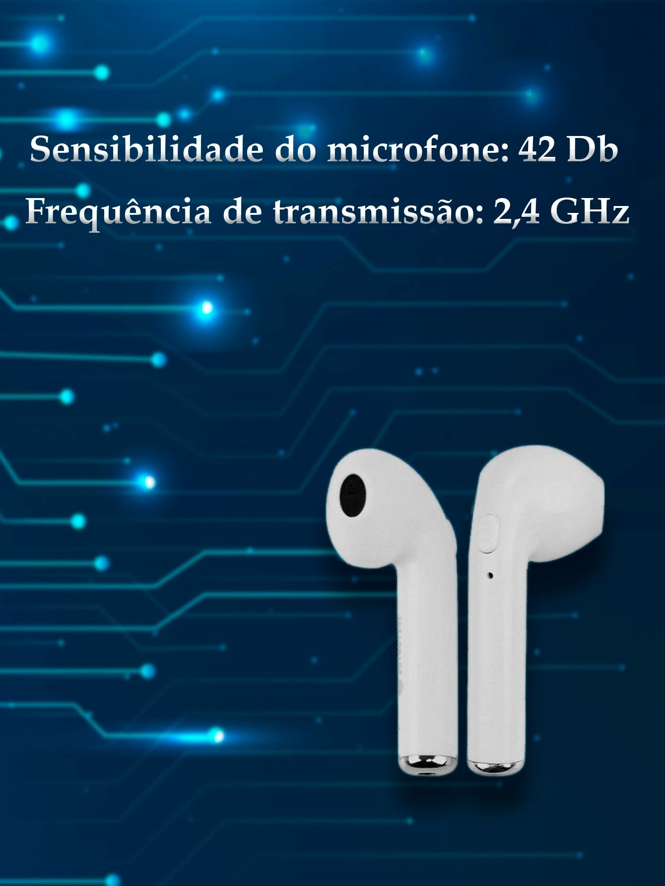 Fone de Ouvido Bluetooth com Som Estéreo e Design Compacto - Chama Oficial