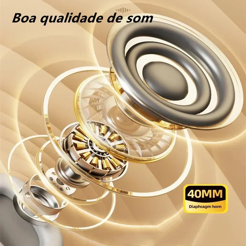 Headphone Bluetooth com Cancelamento de Ruído e Design Ergonômico - Chama Oficial