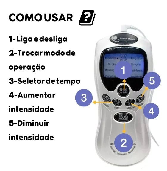 Massageador Elétrico Alívio e Relaxamento com Tecnologia de Pulsos - Chama Oficial
