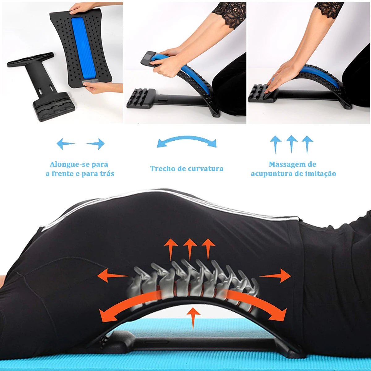 Massageador Travesseiro Ajustável com Suporte Ergonômico - Chama Oficial