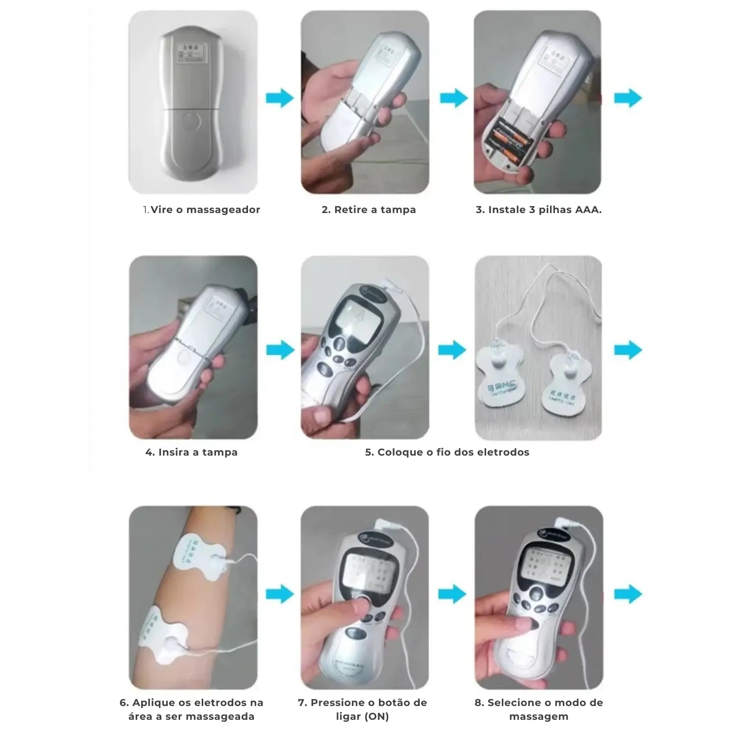 Massageador Elétrico Alívio e Relaxamento com Tecnologia de Pulsos