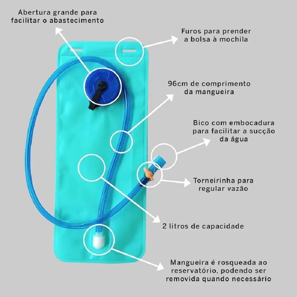 Mochila de Hidratação para Ciclismo, Corrida e Caminhadas - Chama Oficial