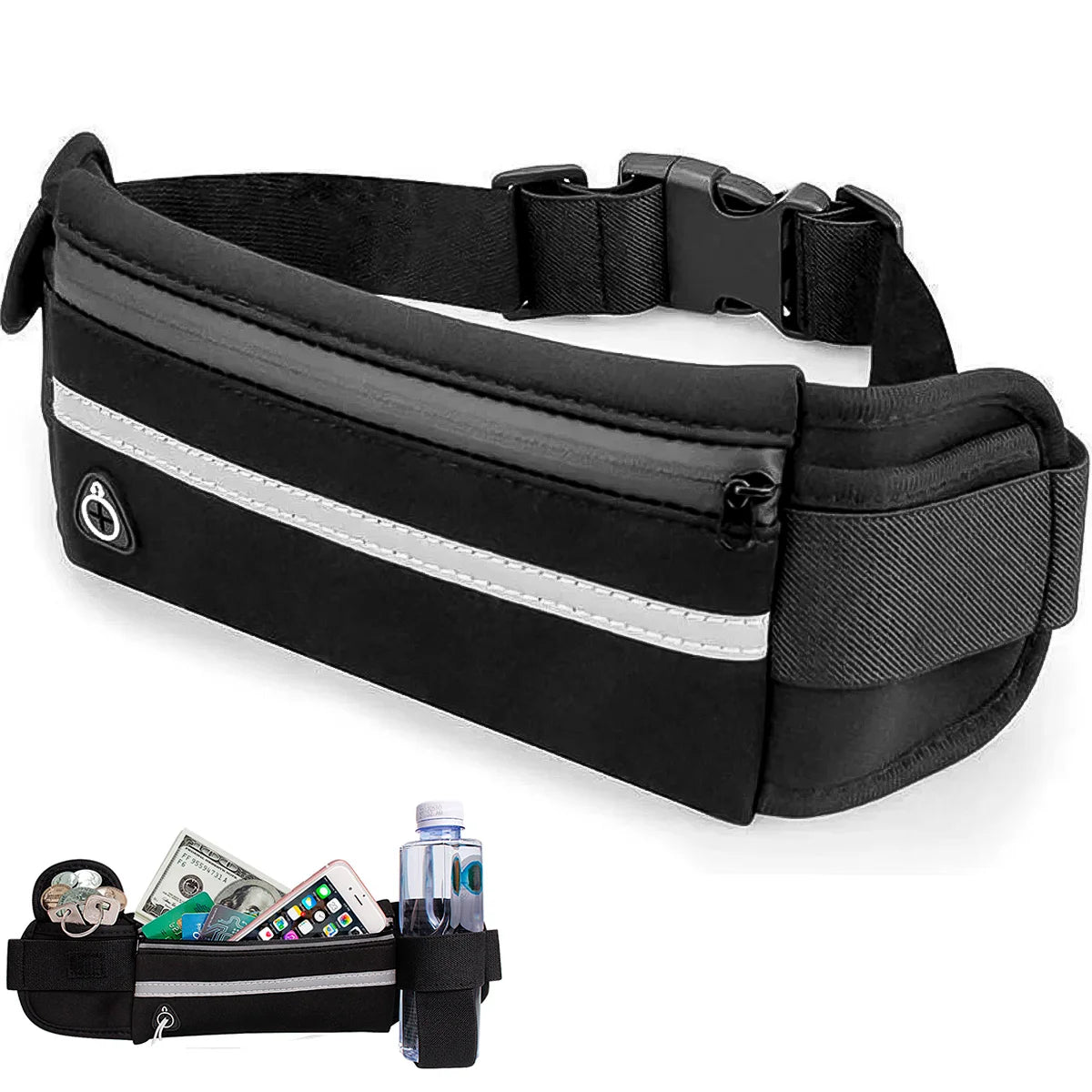 Pochete Esportiva com Ajuste Personalizado, Porta-Garrafa e Resistência à Água - Chama Oficial