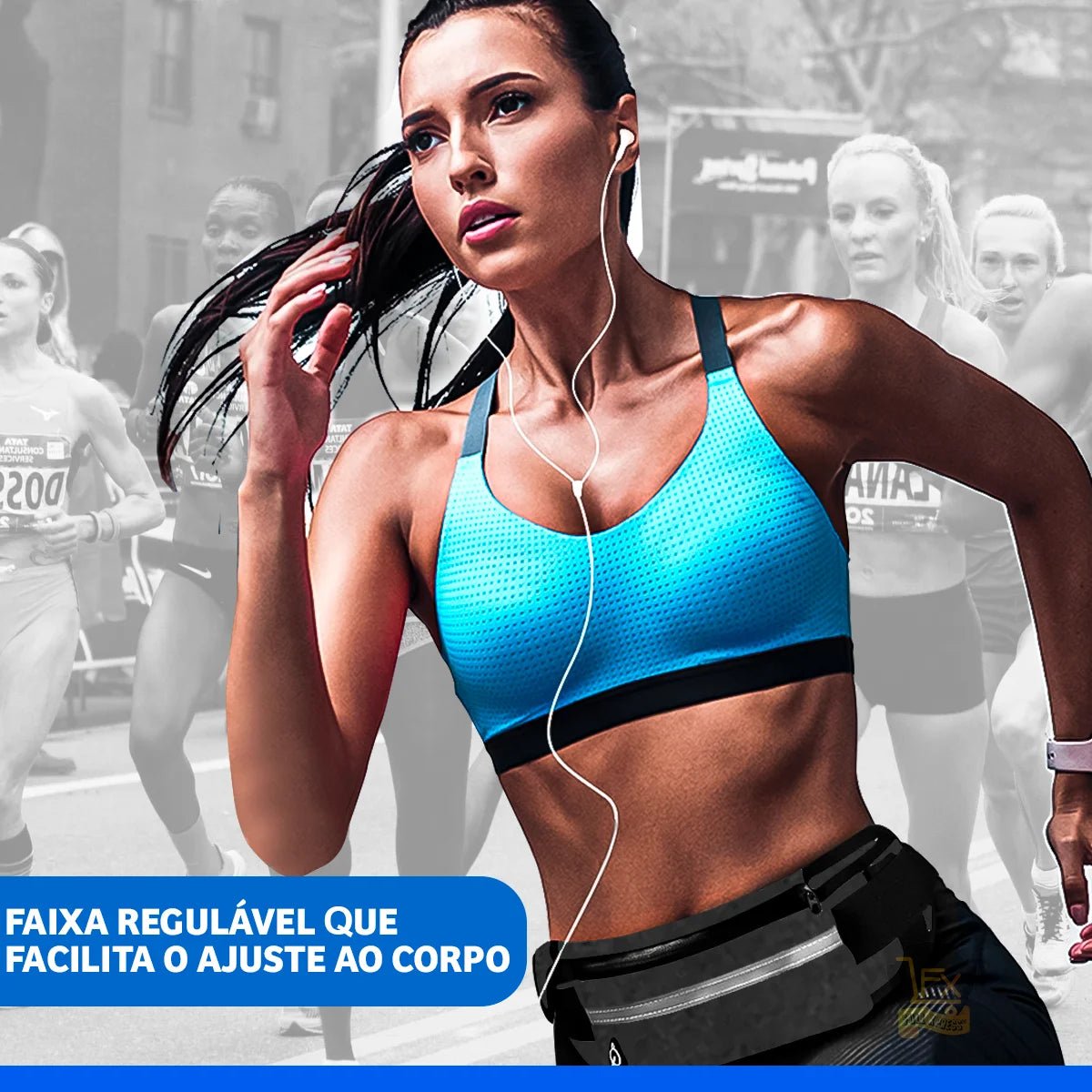 Pochete Esportiva com Ajuste Personalizado, Porta-Garrafa e Resistência à Água - Chama Oficial