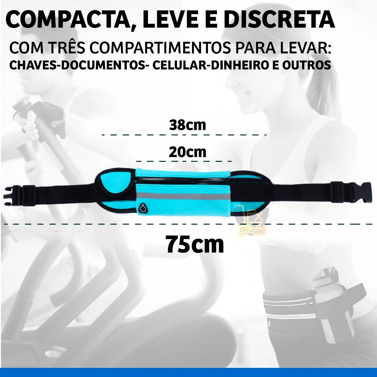 Pochete Esportiva com Ajuste Personalizado, Porta-Garrafa e Resistência à Água - Chama Oficial