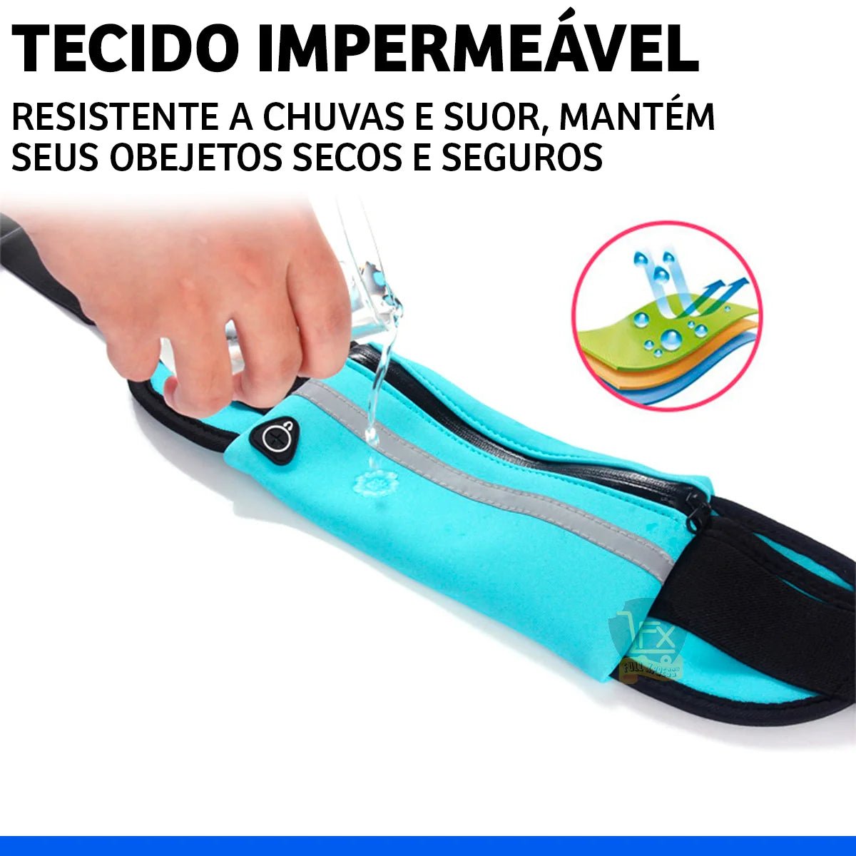 Pochete Esportiva com Ajuste Personalizado, Porta-Garrafa e Resistência à Água - Chama Oficial