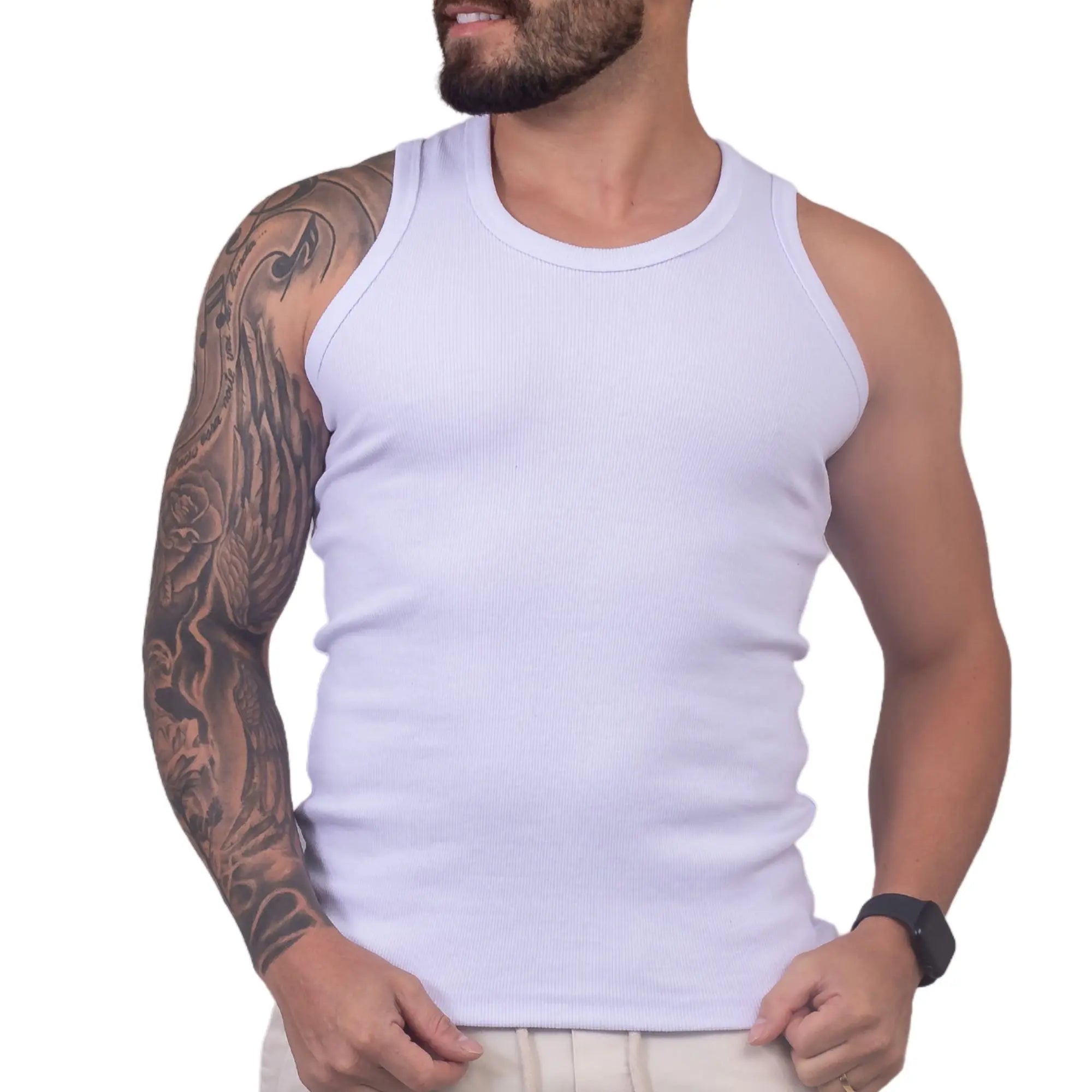 Regata Premium Masculina Slim Fit com Toque Macio - Chama Oficial