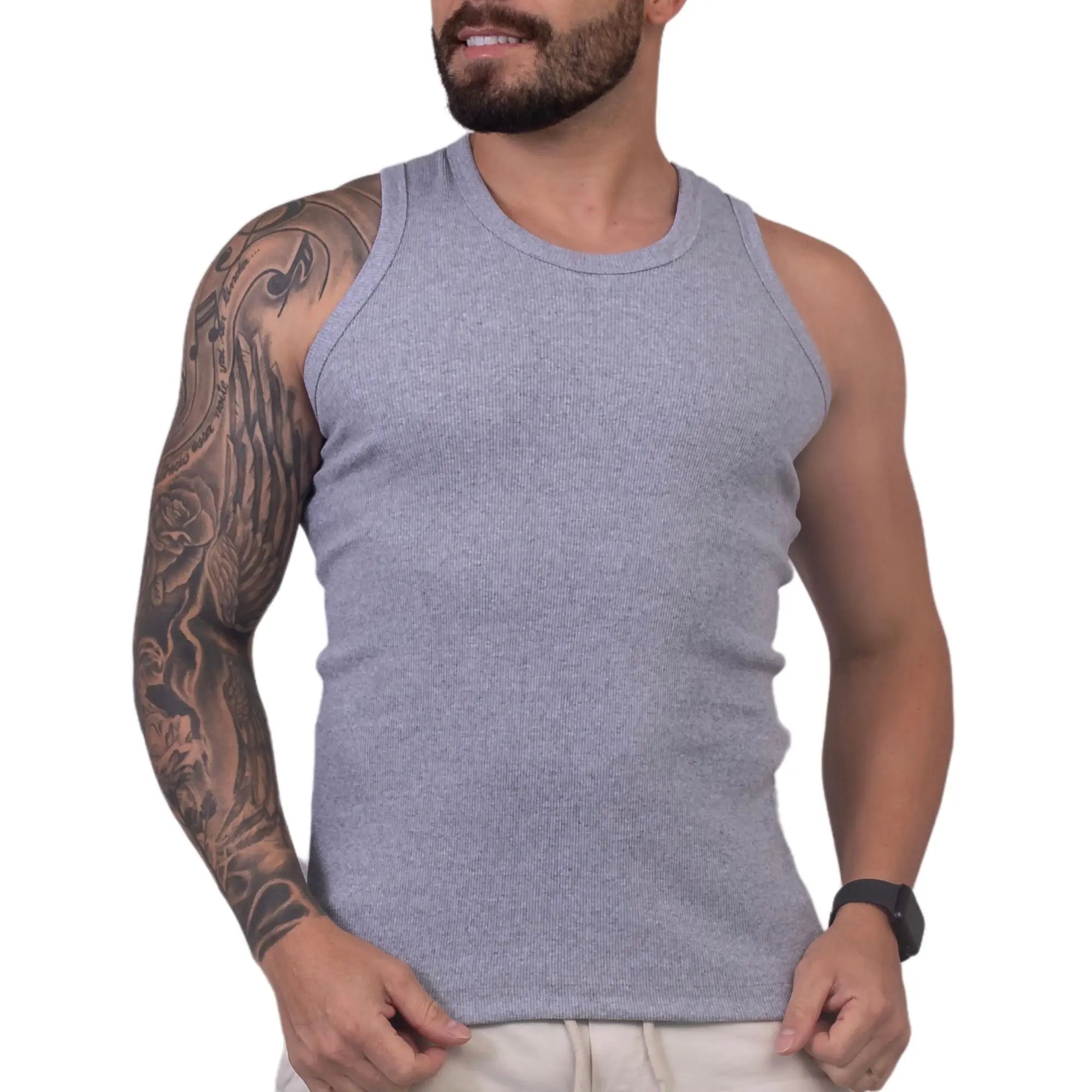 Regata Premium Masculina Slim Fit com Toque Macio - Chama Oficial