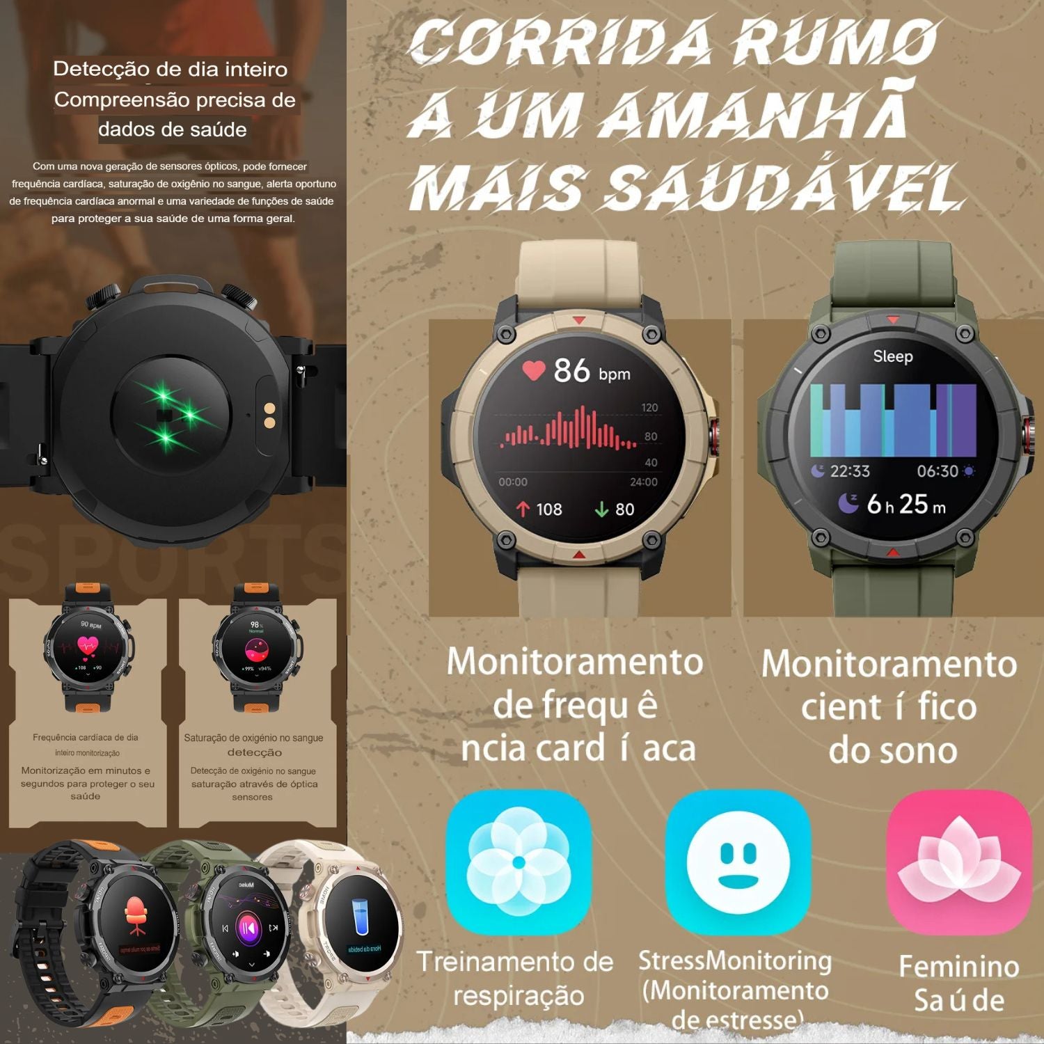 Smartwatch Premium com Tela Ultra HD e Monitoramento de Saúde - Chama Oficial