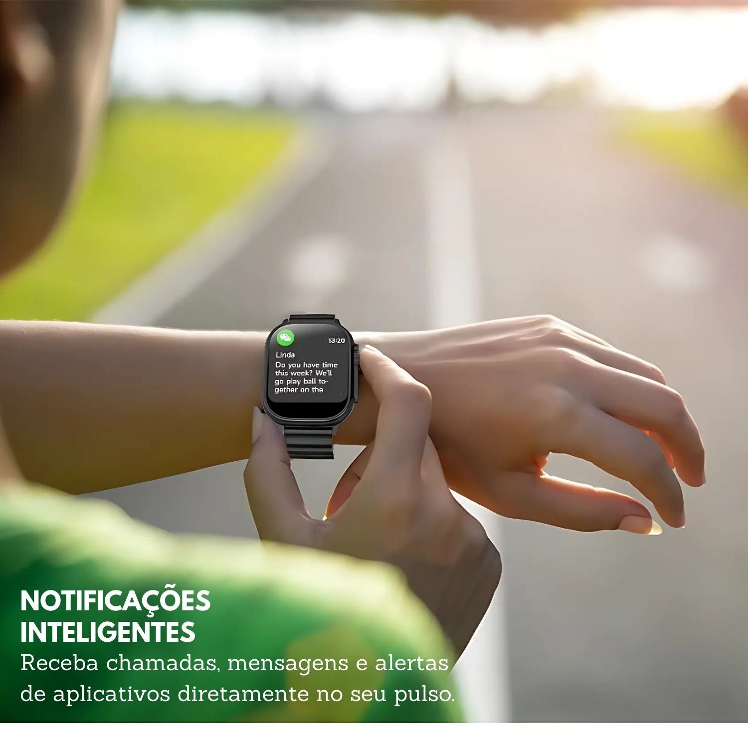 Smartwatch Tela AMOLED, Chamadas Bluetooth e Monitoramento Completo - Chama Oficial