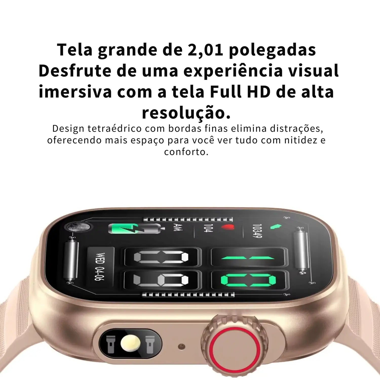 Smartwatch Tela AMOLED, Chamadas Bluetooth e Monitoramento Completo