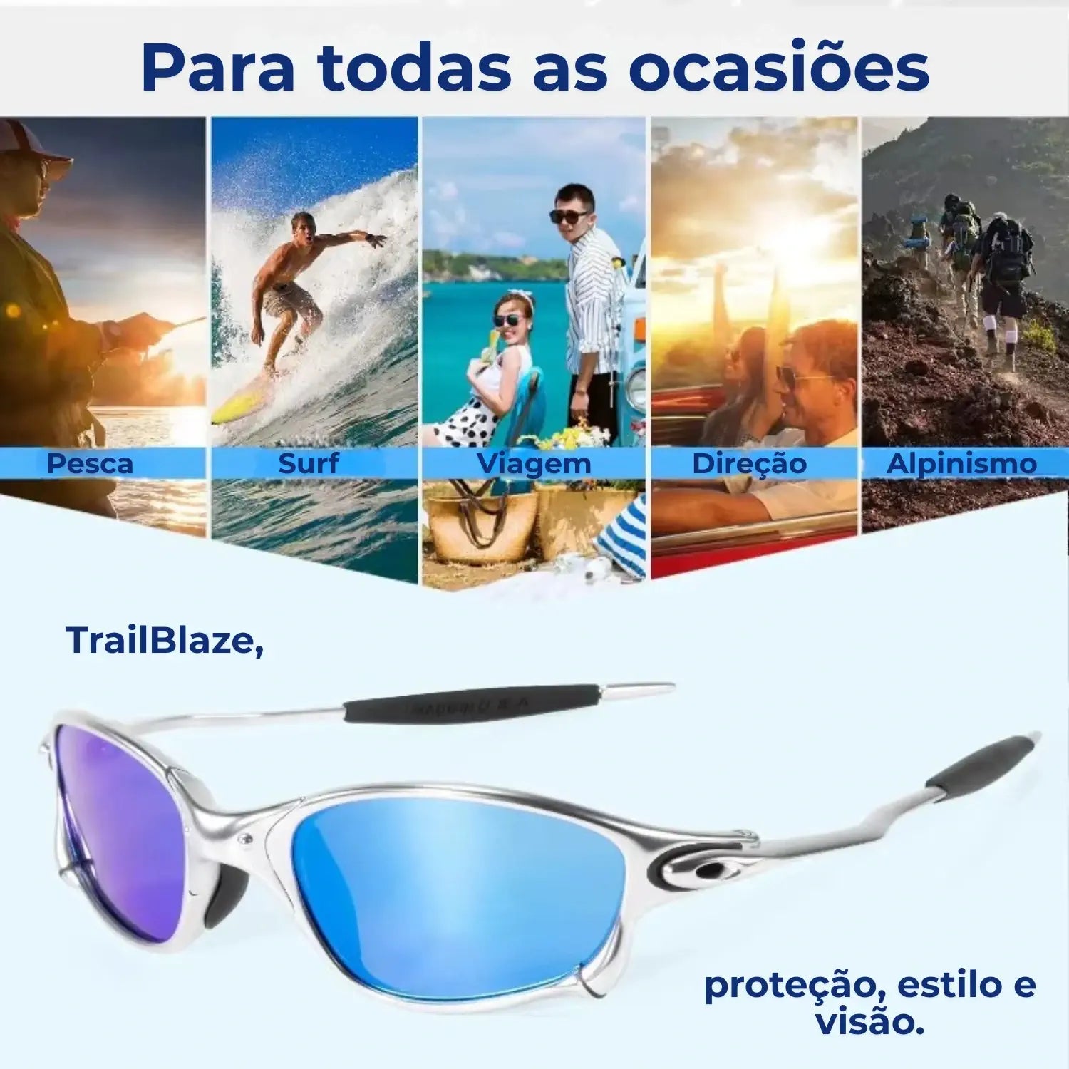 Óculos de Sol Esportivos Unissex para Ciclismo e Atividades ao Ar Livre - Chama Oficial