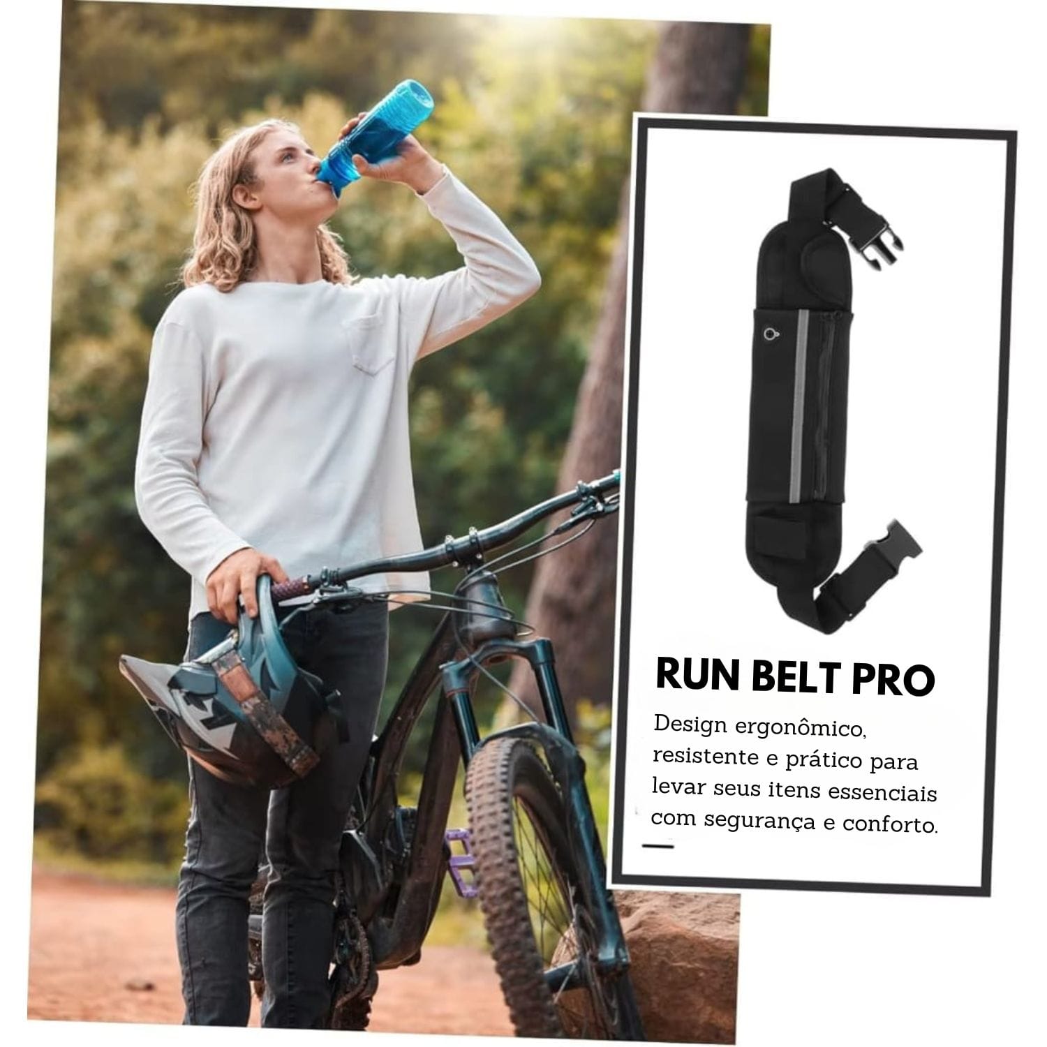 RunBelt Pro – Pochete Cinto para Celular com Porta - Chaves, Ideal para Academia e Corrida - Promo Chama